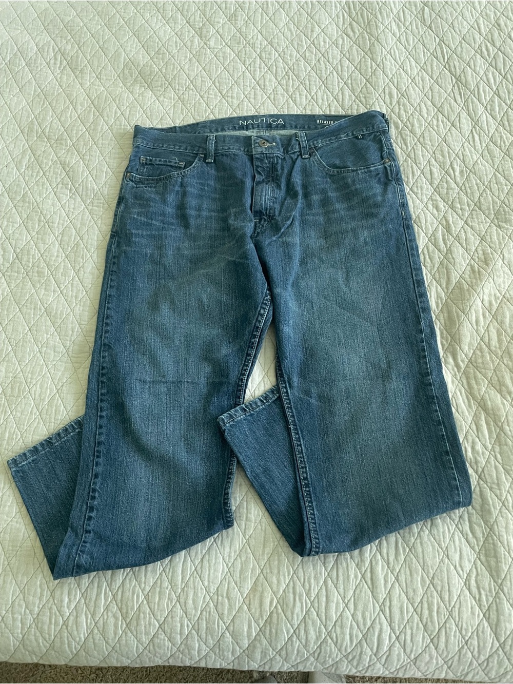 Nautica Men's Dark Blue Straight-Leg Jeans